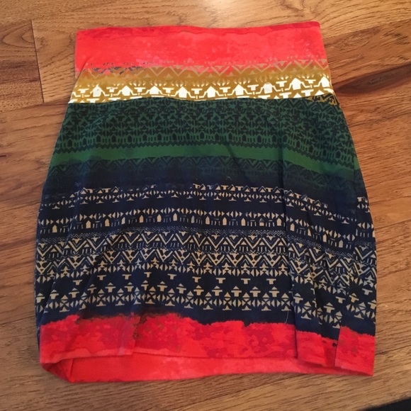 Cotton Aztec print skirt