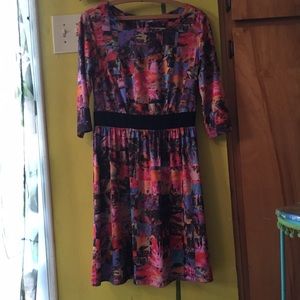 Adorable knit fit-and-flare knee-length 3/4 sleeve