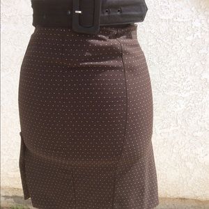 NWT classy Bebe brown, polka dot skirt.