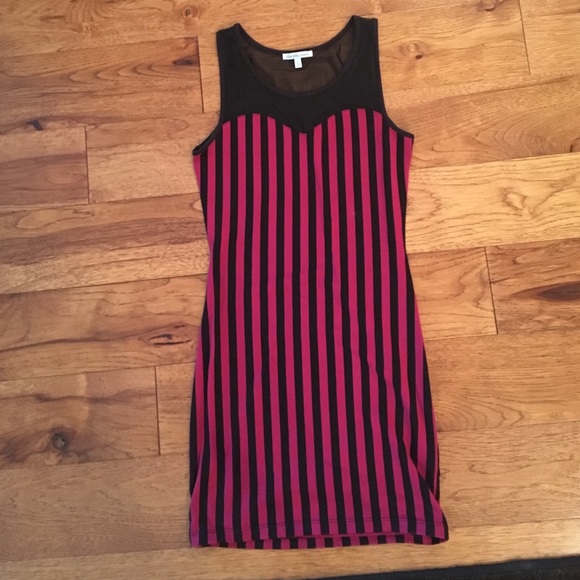 Maroon and black tight dress