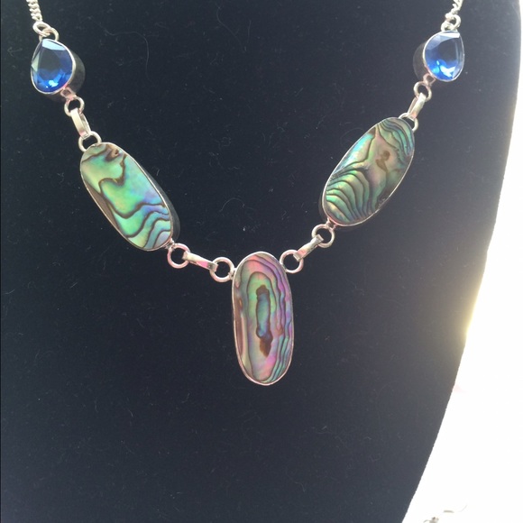 💥⬇️SALE!⚡️🎀STERLING SILVER STAMPED 🎀 ABALONE - Picture 2 of 4