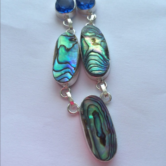 💥⬇️SALE!⚡️🎀STERLING SILVER STAMPED 🎀 ABALONE - Picture 3 of 4