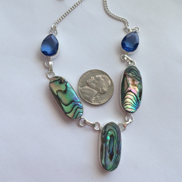 💥⬇️SALE!⚡️🎀STERLING SILVER STAMPED 🎀 ABALONE - Picture 4 of 4