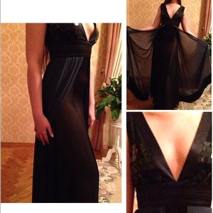 Just Cavalli luxurious black silk and satin gown