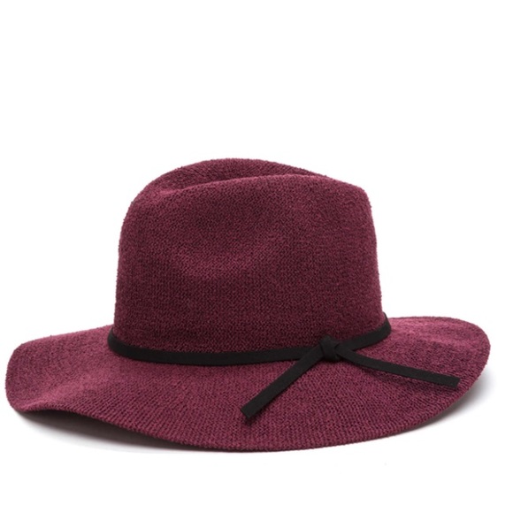 🍁Burgundy Fedora Hat with Suede Tie🍁 - Picture 2 of 4