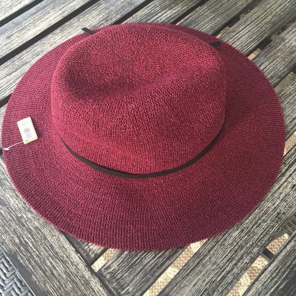 🍁Burgundy Fedora Hat with Suede Tie🍁 - Picture 4 of 4