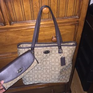Coach matching wallet and purse set