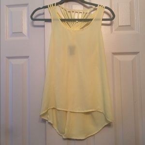 Yellow chiffon tank top