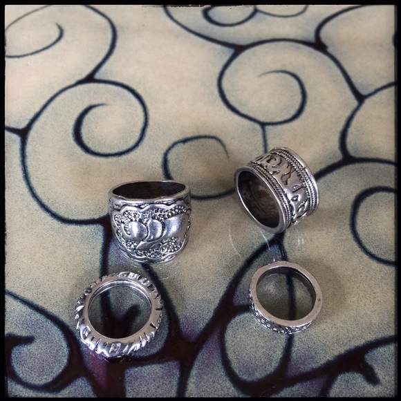 Boho Silver Ring Set - Picture 2 of 2