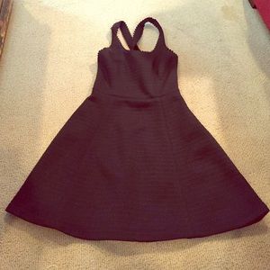 Club Monaco Black Scalloped Dress