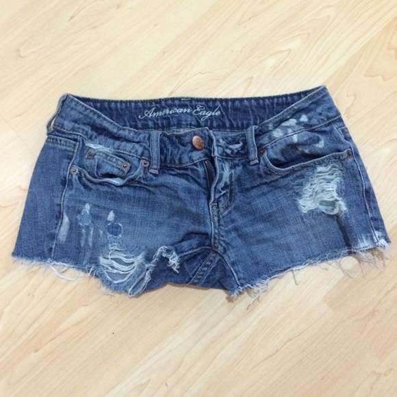American eagle dark denim shorts size 0