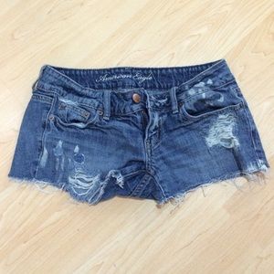 American eagle dark denim shorts size 0