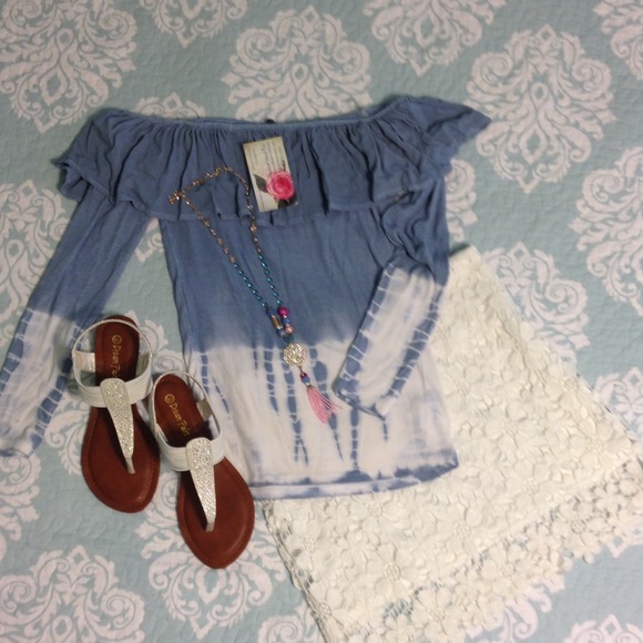 Bundle- lace skirt tie dye knit off shoulder