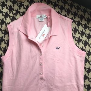 Pink Vineyard Vines sleeveless collared shirt