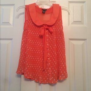 Sheer chiffon polka dot tank