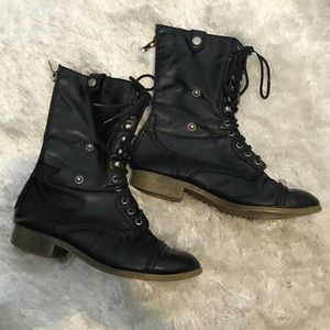 Black combat boots