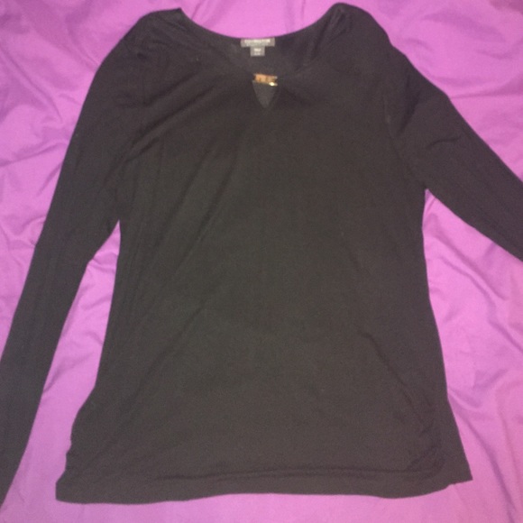 long sleeve blouse, gold bling