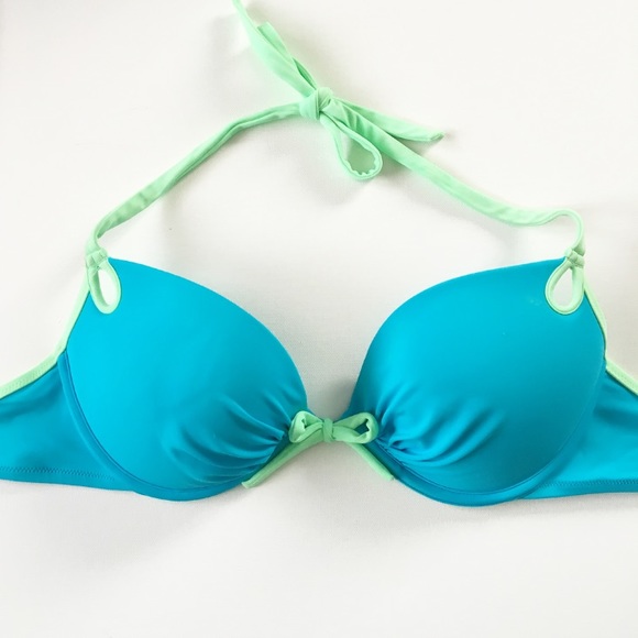 Victoria's Secret blue and green bikini top