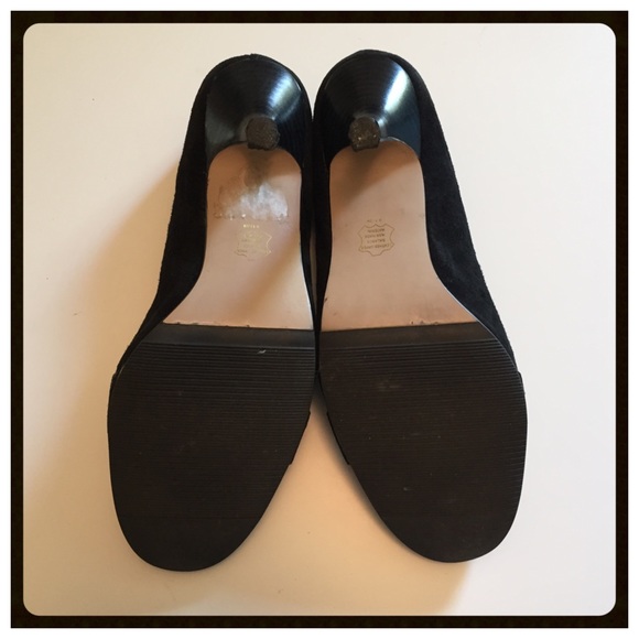 Black Suede Heels with Grommet Details - Picture 4 of 4