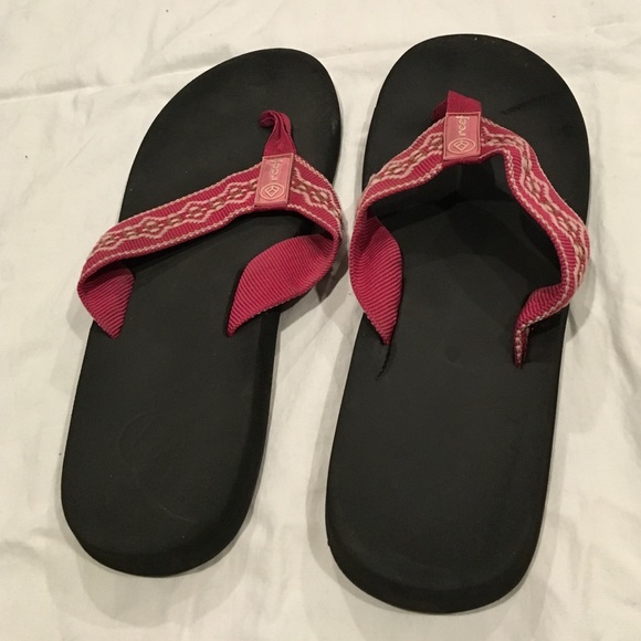 Pink reef flip flops