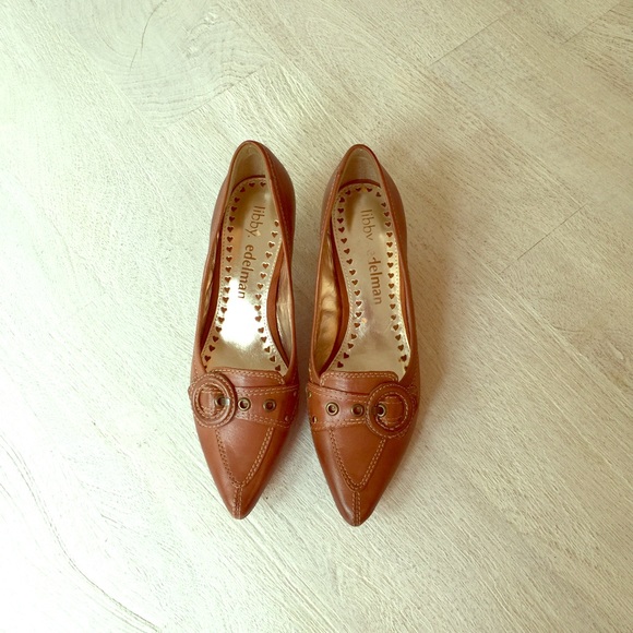 Libby Edelman brown kitten heel.