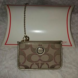 Coach Wristlet & card holder w/ chain: firm