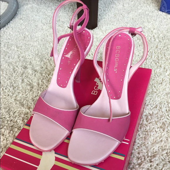 BCBGirls pink strappy sandals in 8