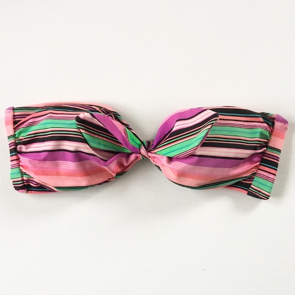 Victoria's Secret pink/green striped bandeau top