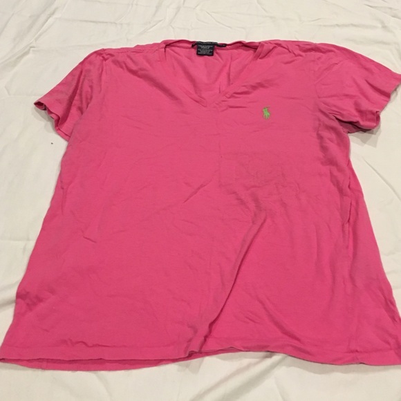 Pink polo v neck
