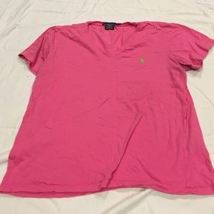 Pink polo v neck