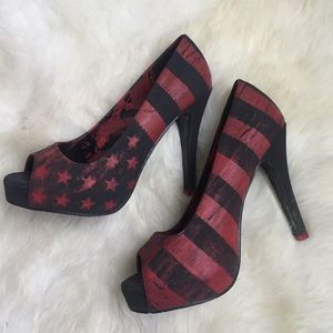 🌟CYBER MONDAY🌟 Abbey Dawn red flag heels