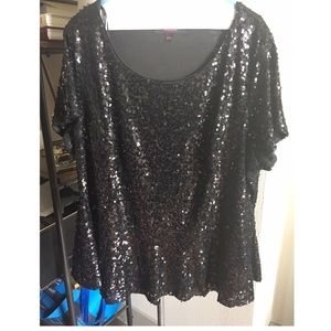Peplum Sequin Top