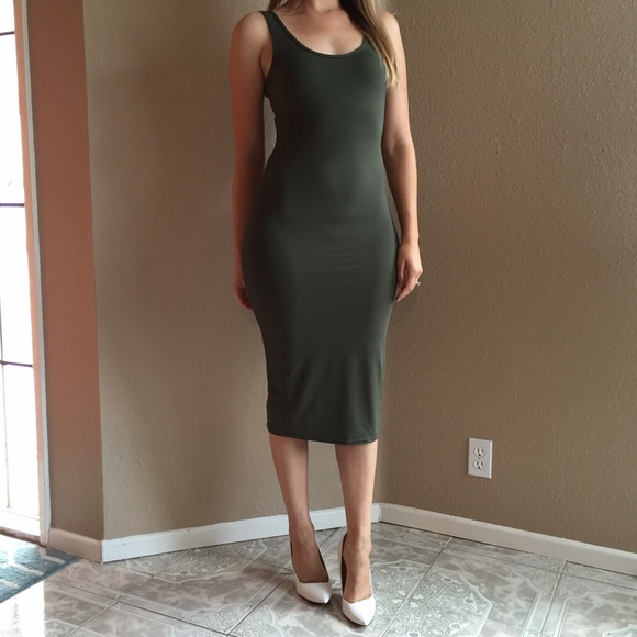 Dresses & Skirts - LAST ONE! Olive Midi Tank Dress