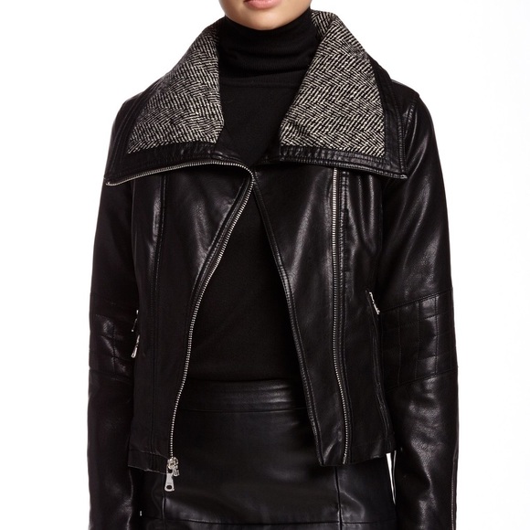 GUESS Ribbed Faux Leather Jacket | Size S | NWT