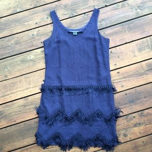 French Connection Fringe and Embroidered Dress