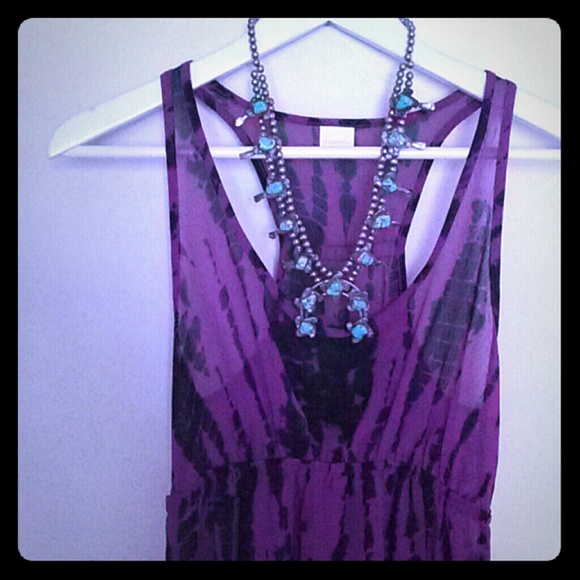 Sheer tie dye high low sun dress