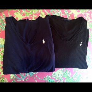 2 Ralph Lauren Polo Long Sleeve V-Necks