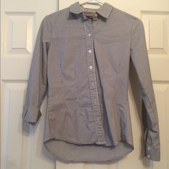 Black and white striped dress shirt - Picture 1 of 2