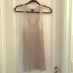 Sheer chainmail racerback tunic tank