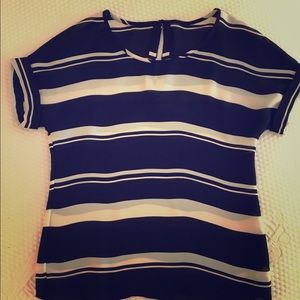 Banana Republic Sheer Black & White Top