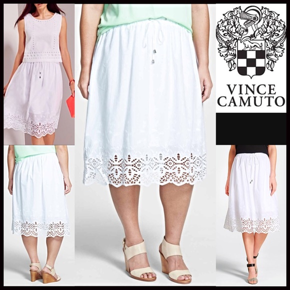 ❌SOLD❌❗️1-HOUR SALE❗️VINCE CAMUTO EYELET SKIRT - Picture 3 of 8