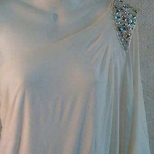 ♦️Cream one shoulder sheath dress