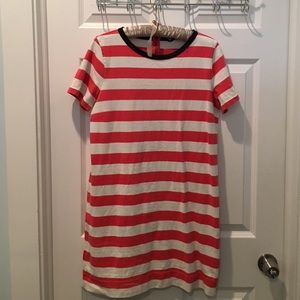 J. Crew salmon and white sun dress