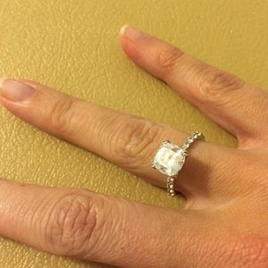 CZ "diamond" ring, set in silver (925) size 6