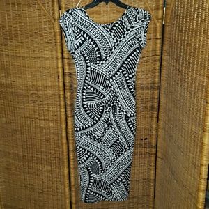 Bodycon black and white dress, size M