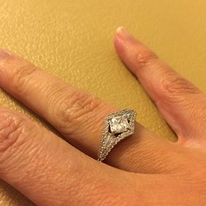 CZ antique looking ring size 6.5 set in silver