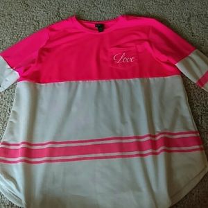 Pink and white bling long sleeve
