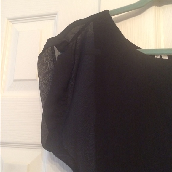 Black blouse with teal embellishment - Picture 3 of 4