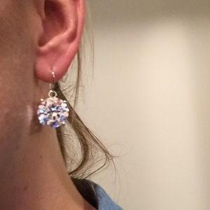 Fun cubic zirconia round earrings 💎💎💎