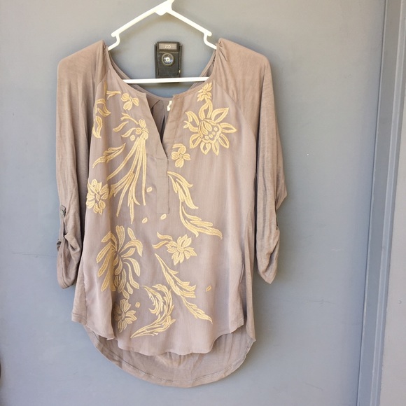 Anthropologie Embroidered Blouse